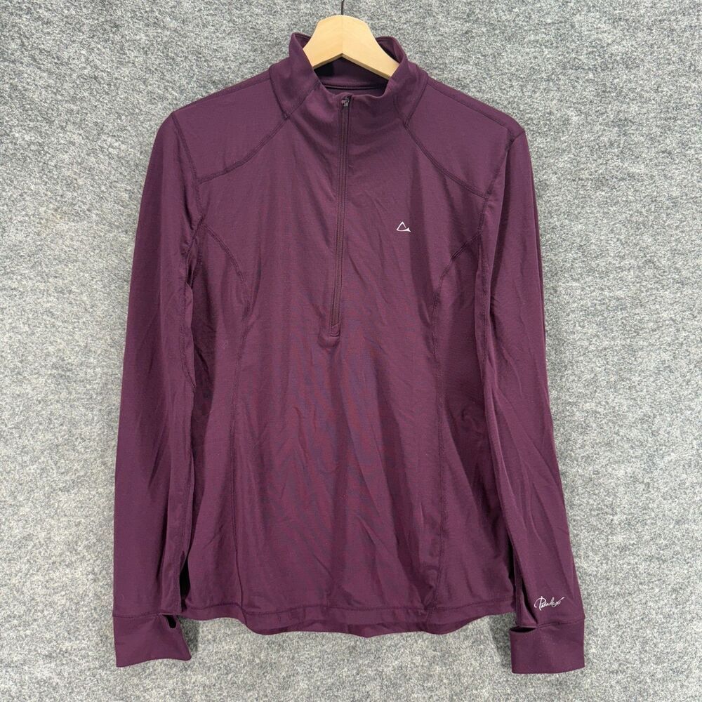 Paradox Activewear Track Jacket Women L Large Purple Zipper Long Sleeve Wool